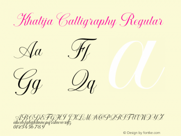 Khatija Calligraphy Version 1.00;April 4, 2019;FontCreator 11.0.0.2408 32-bit图片样张