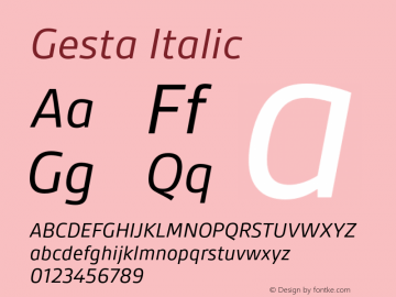 Gesta-Italic Version 2.010 Font Sample