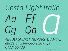 Gesta-LightItalic Version 2.010图片样张