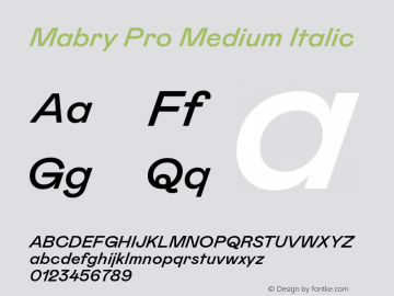 MabryPro-MediumItalic Version 1.2 | w-rip by RD图片样张
