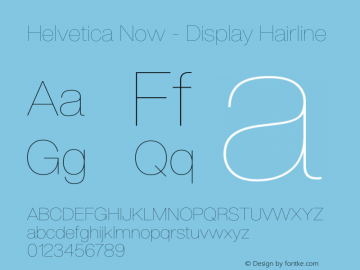 Helvetica Now Disp W04 Hairline Version 1.00图片样张