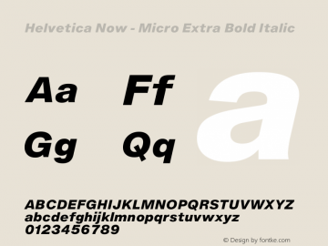 Helvetica Now Micro W04 XBd It Version 1.00图片样张