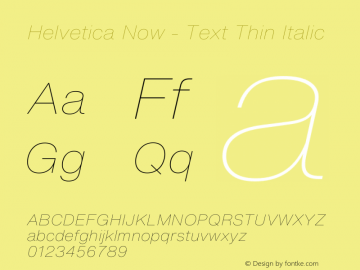 Helvetica Now Text W04 Thin It Version 1.00图片样张