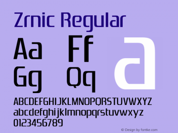 Zrnic Regular OTF 3.000;PS 001.001;Core 1.0.29图片样张