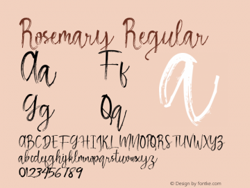 Rosemary Version 1.00;April 7, 2019;FontCreator 11.5.0.2430 64-bit图片样张