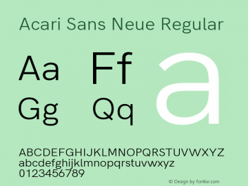 Acari Sans Neue Version 1.045;April 12, 2019;FontCreator 11.5.0.2425 64-bit图片样张
