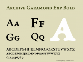 ArchiveGaramondExp-Bold Version 1.000 Font Sample