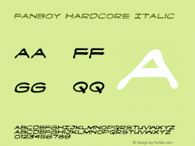 Fanboy Hardcore Italic Macromedia Fontographer 4.1 12/15/00图片样张