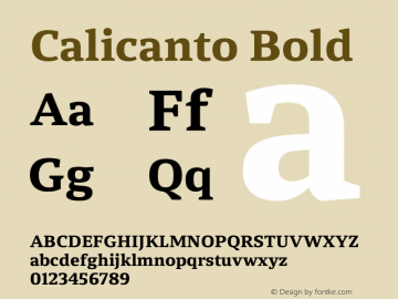 Calicanto Bold Version 1.000图片样张