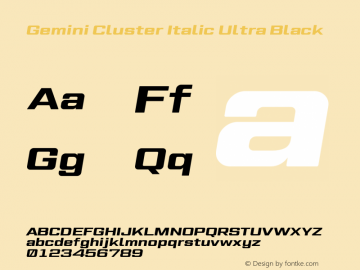 Gemini Cluster Italic Ultra Black Version 1.000图片样张