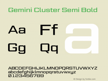 Gemini Cluster Semi Bold Version 1.000图片样张