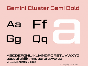 Gemini Cluster Semi Bold Version 1.000图片样张