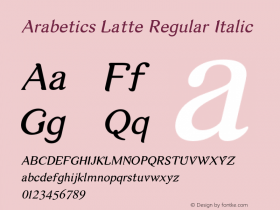 ArabeticsLatte-Italic Version 1.000 | wf-rip DC20120715 Font Sample