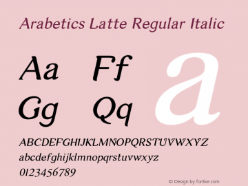 ArabeticsLatte-Italic Version 1.000 | wf-rip DC20120715图片样张