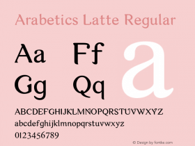 ArabeticsLatte Version 1.000 | wf-rip DC20120715 Font Sample