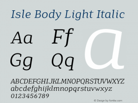 IsleBody-LightItalic 1.000图片样张