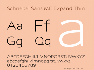 Schnebel Sans ME Expand Thin Version 1.00图片样张