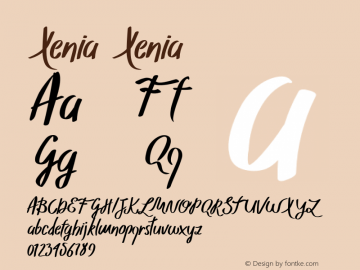 Xenia Xenia Font Sample