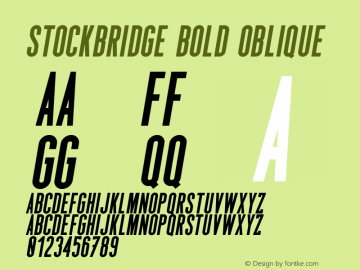 Stockbridge Bold Oblique Version 1.000图片样张