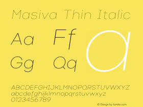 Masiva Thin Italic Version 001.001 ;YWFTv17图片样张