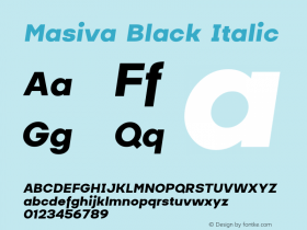 Masiva-BlackItalic Version 001.001 ;YWFTv17图片样张