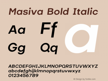 Masiva Bold Italic Version 001.001 ;YWFTv17图片样张