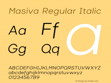 Masiva Regular Italic Version 001.001 ;YWFTv17 Font Sample