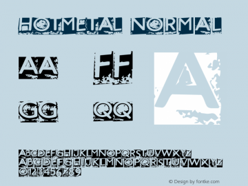 HOTMETAL Normal Macromedia Fontographer 4.1.5 12/3/00 Font Sample