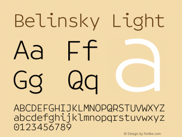 Belinsky-Light 1.000 Font Sample
