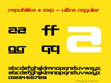 Republika II Exp - Ultra Regular Version 1.0; 2000; Font Sample