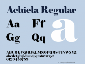 Achiela Version 1.000 Font Sample