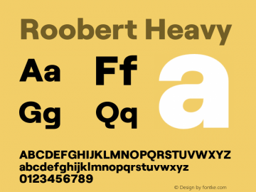 Roobert Heavy Version 1.002;PS 001.002;hotconv 1.0.88;makeotf.lib2.5.64775 Font Sample