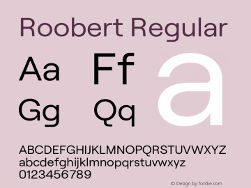 Roobert Regular Version 1.002;PS 001.002;hotconv 1.0.88;makeotf.lib2.5.64775 Font Sample