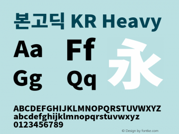 본고딕 KR Heavy 图片样张