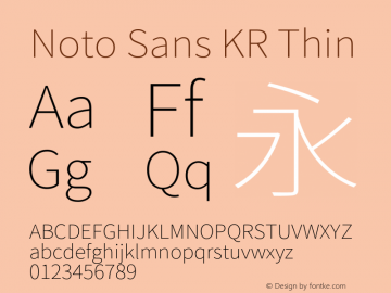 Noto Sans KR Thin 图片样张