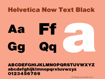 HelveticaNowText-Black Version 1.00, build 4, s3 Font Sample