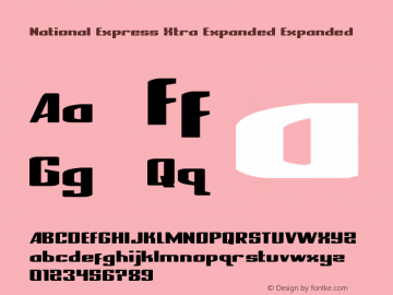 National Express Xtra Expanded Version 2.0; 2019 Font Sample