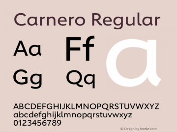 Carnero Regular Version 1.10 Font Sample