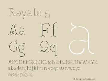 Royale5 Version 1.000;PS 001.000;hotconv 1.0.88;makeotf.lib2.5.64775;YWFTv17 Font Sample