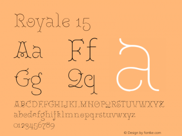 Royale15 Version 1.000;PS 001.000;hotconv 1.0.88;makeotf.lib2.5.64775;YWFTv17 Font Sample