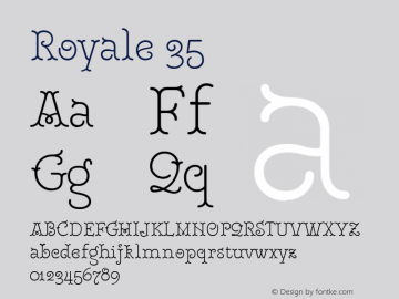 Royale35 Version 1.000;PS 001.000;hotconv 1.0.88;makeotf.lib2.5.64775;YWFTv17 Font Sample