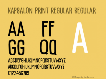 KapsalonPrint Version 1.000;YWFTv17 Font Sample