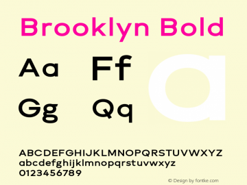 Brooklyn Bold Version 1.000;PS 001.000;hotconv 1.0.88;makeotf.lib2.5.64775图片样张