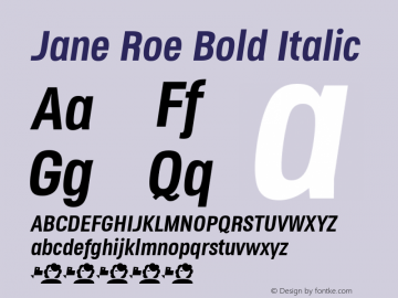 Jane Roe Bold Italic Version 1.193图片样张