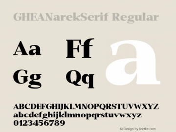 GHEANarekSerif-Heavy 1.000 Font Sample