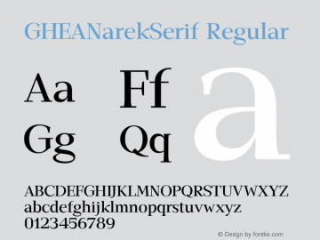 GHEANarekSerif-Medium 1.000 Font Sample