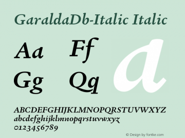 GaraldaDb-Italic Version 1.004;com.myfonts.easy.type-together.garalda.demibold-italic.wfkit2.version.4HF6 Font Sample