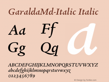 GaraldaMd-Italic Version 1.004;com.myfonts.easy.type-together.garalda.medium-italic.wfkit2.version.4HFa Font Sample