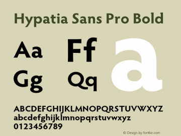 HypatiaSansPro-Bold Version 2.072;PS 2.001;hotconv 1.0.67;makeotf.lib2.5.33168 Font Sample