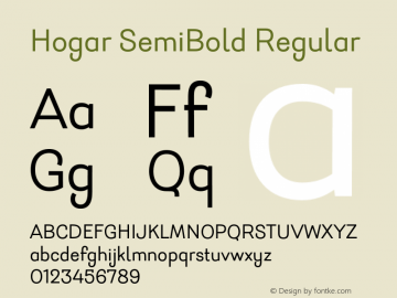 HogarSemiBold-Regular Version 1.000;PS 001.000;hotconv 1.0.88;makeotf.lib2.5.64775 Font Sample